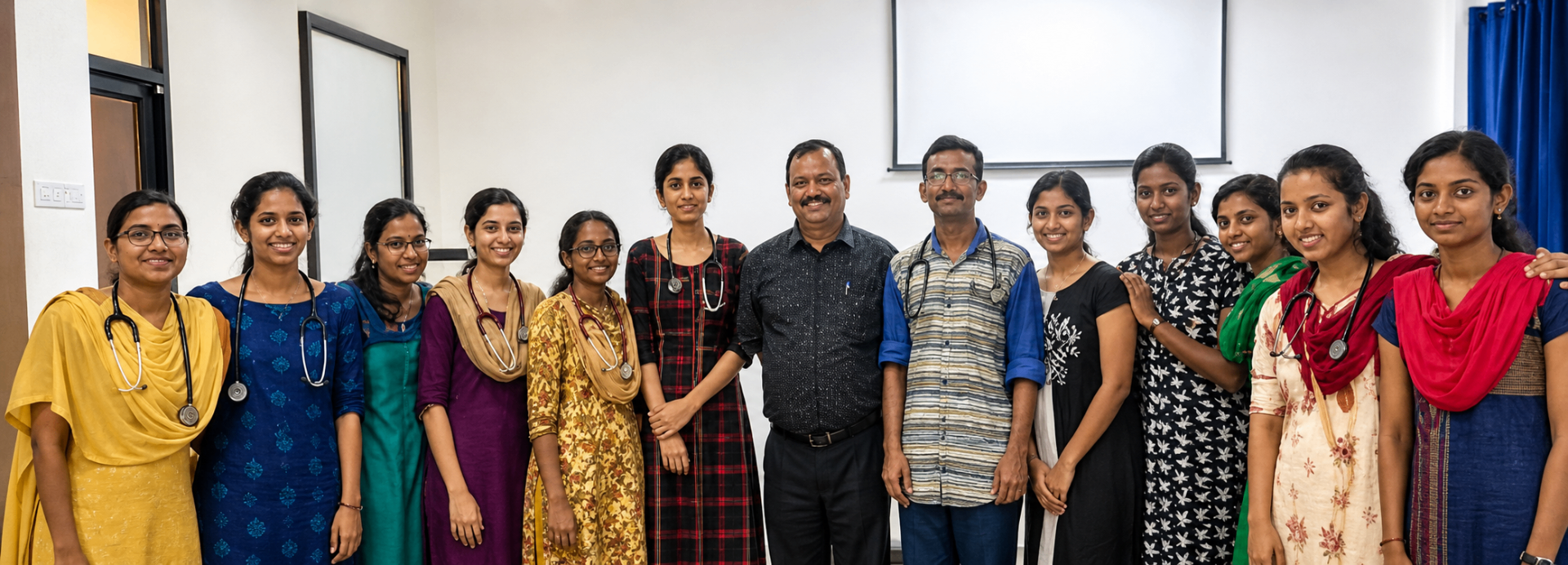 Krishna Suresh training young doctors on empathy at Medcity, Quilon